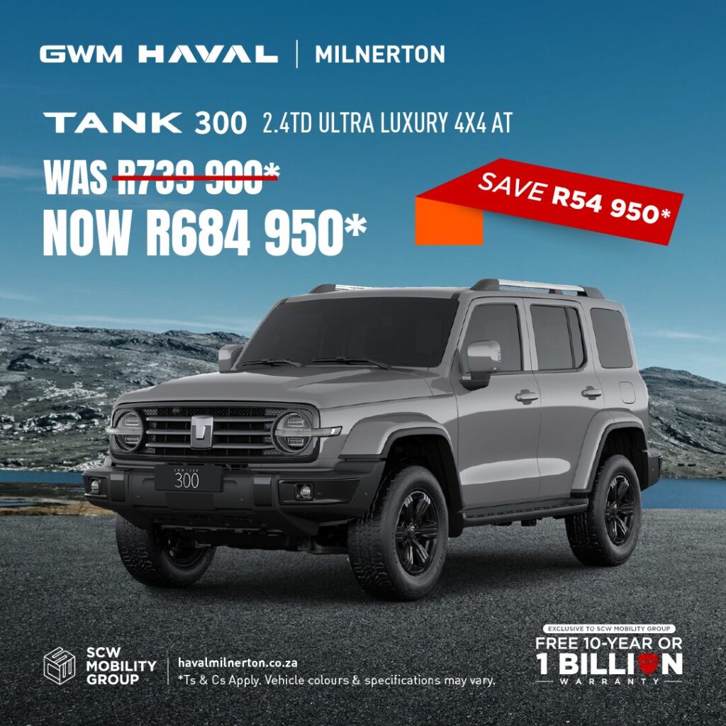 Tank 300 2.4TD Ultra Luxury 4x4 AT now R684 950*
