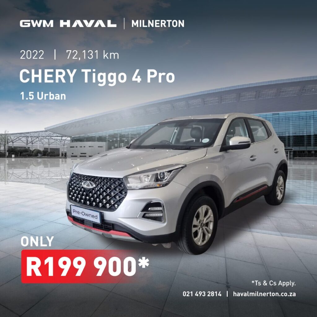 2022 Chery TIGGO 4 Pro 1.5 Urban now only R199 900*