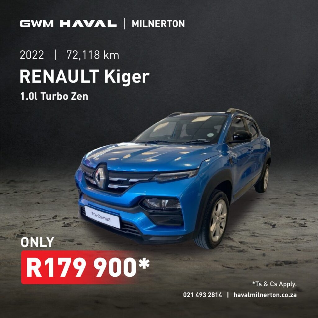 2022 Renault Kiger 1.0L Turbo Zen now only R179 900*