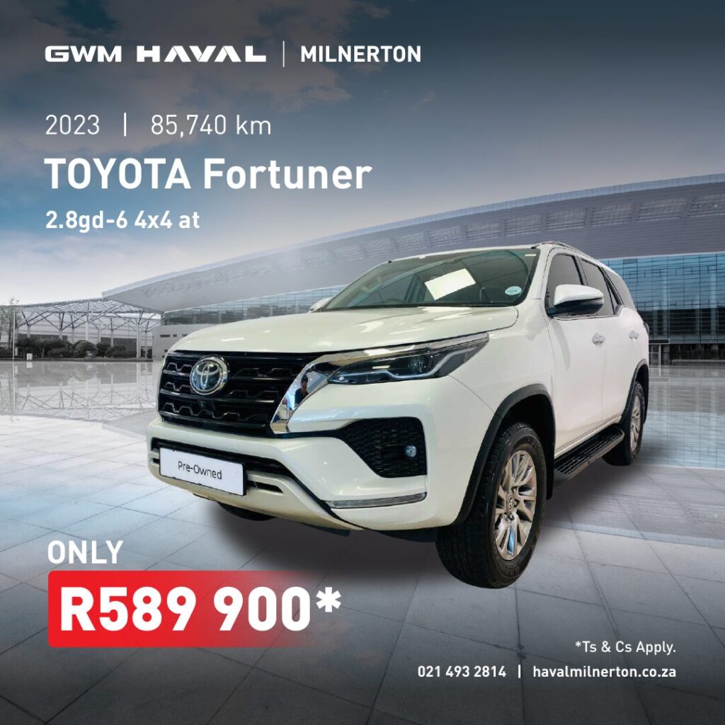 2023 Toyota Fortuner 2.8GD-6 4x4 AT now only R589 900*
