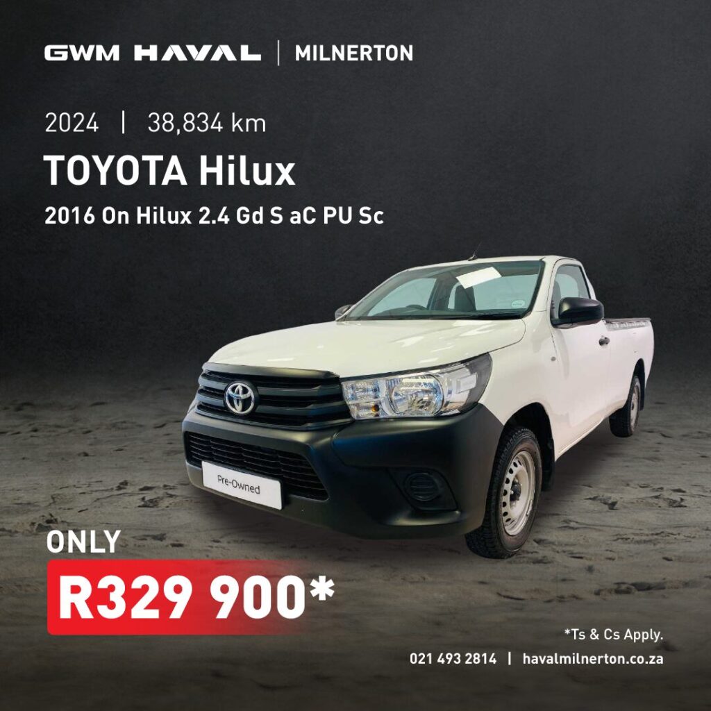 2024 Toyota Hilux 2.4 GD S AC PU SC now only R329 900*