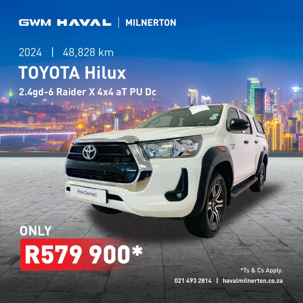 2024 Toyota Hilux 2.4GD-6 Raider X 4x4 AT PU DC now only R579 900*