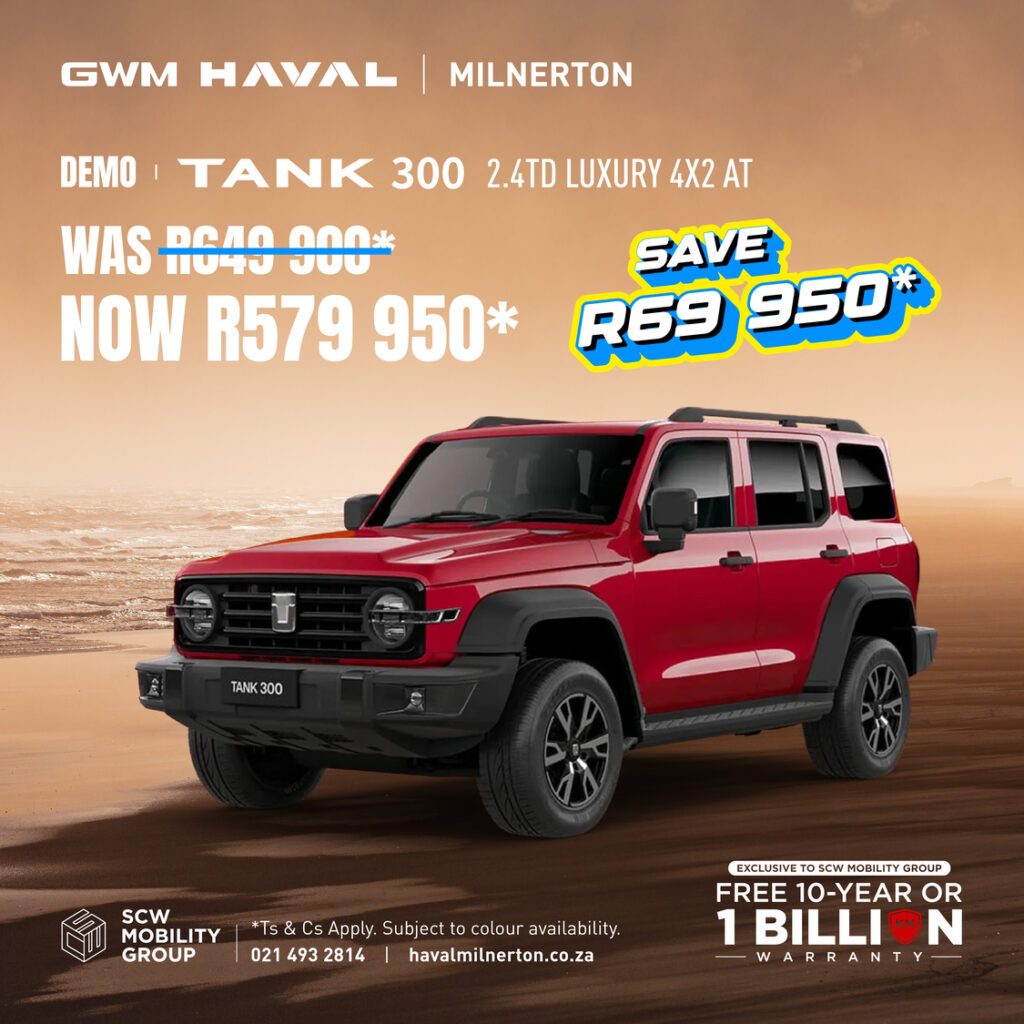 Demo GWM Tank 300 2.4TD Luxury 4x2 AT now R579 950*