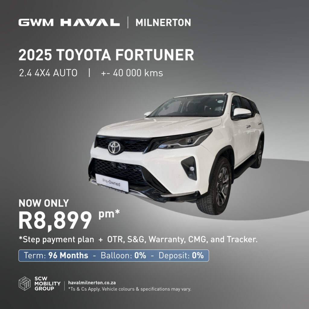 2025 Toyota Fortuner 2.4 4X4 Auto now only R8 899pm*