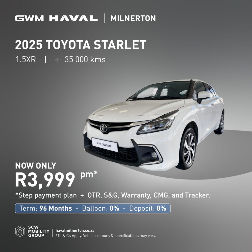 2025 Toyota Starlett 1.5XR now only R3 999pm*