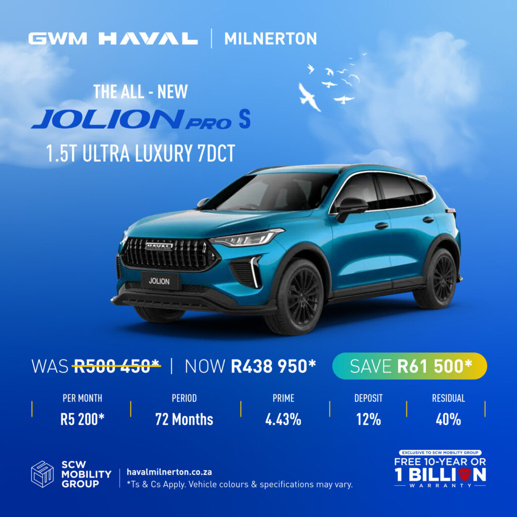 GWM Haval Jolion Pro S 1.5T Ultra Luxury 7DCT now R438 950*